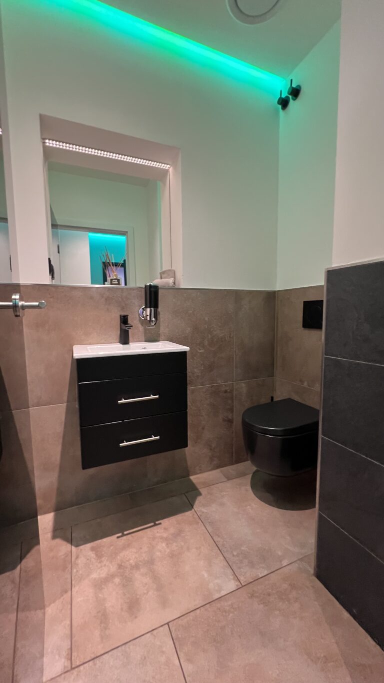Bad mit Waschtisch und WC in Wellnesssuite 4